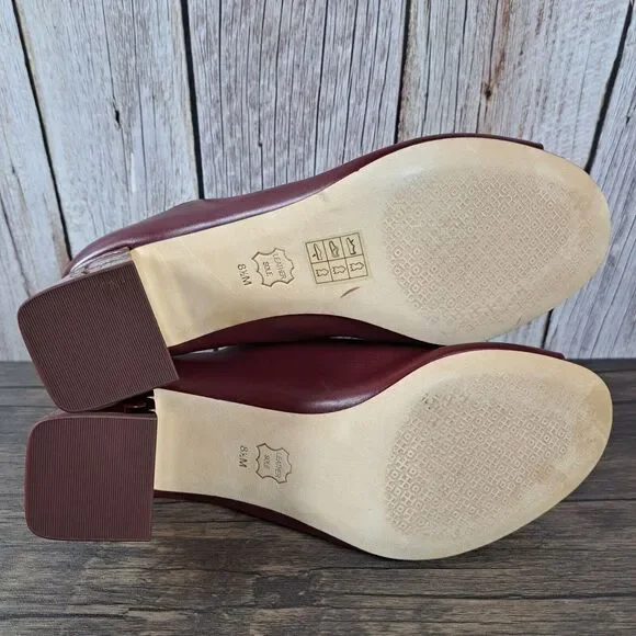 Tory Burch Finley 65mm Rod Calf Leather Slip On Mule Women's 8.5 M Port Royal